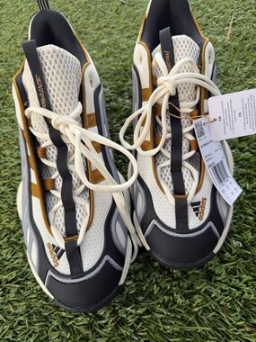 adidas Ivory, Black & Gold Trail-Inspired Sneakers